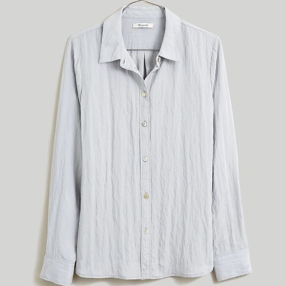 Madewell Crinkled Button-Up Shirt - Picture 1 of 7
